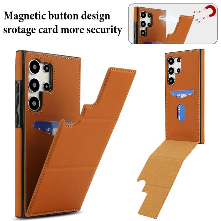 For Samsung Galaxy S24 Ultra 5G Tri-fold Holder Leather Phone Case with Card Slot