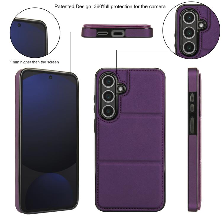 For Samsung Galaxy S24 5G Tri-fold Holder Leather Phone Case with Card Slot