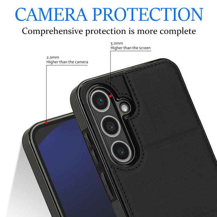 For Samsung Galaxy S24 FE 5G Tri-fold Holder Leather Phone Case with Card Slot