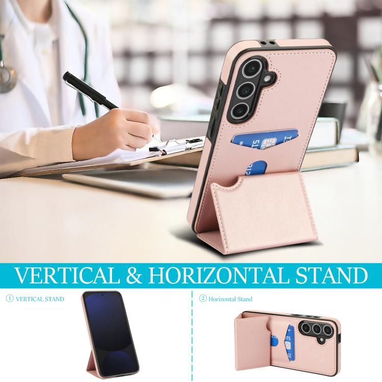 For Samsung Galaxy S24 FE 5G Tri-fold Holder Leather Phone Case with Card Slot