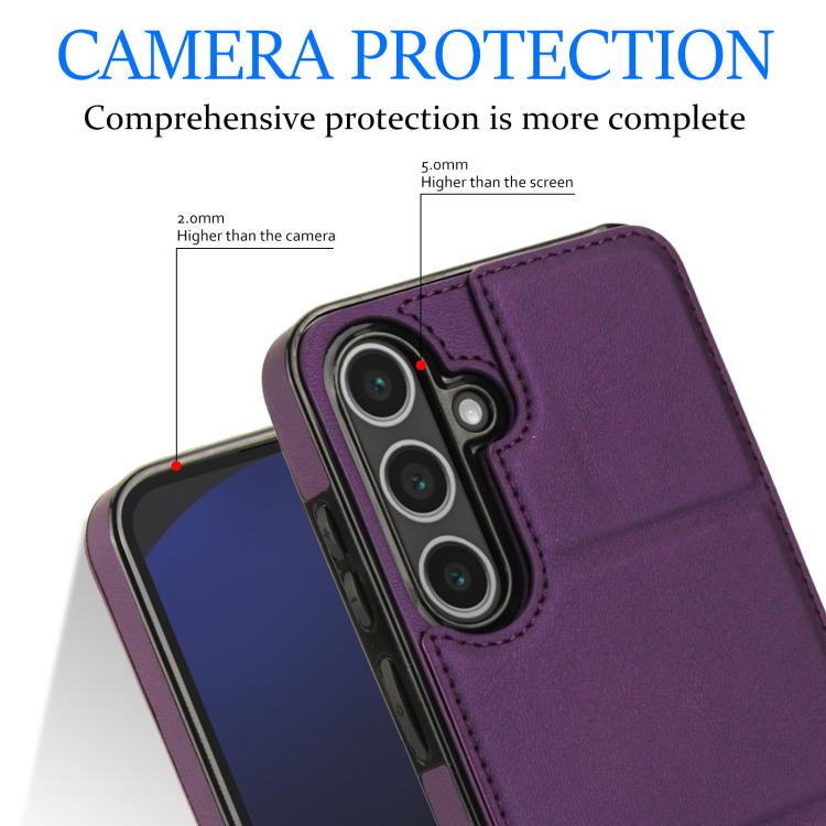 For Samsung Galaxy S24 FE 5G Tri-fold Holder Leather Phone Case with Card Slot