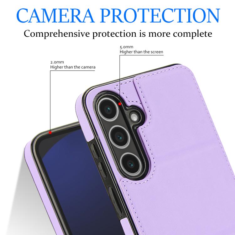 For Samsung Galaxy S24 FE 5G Tri-fold Holder Leather Phone Case with Card Slot
