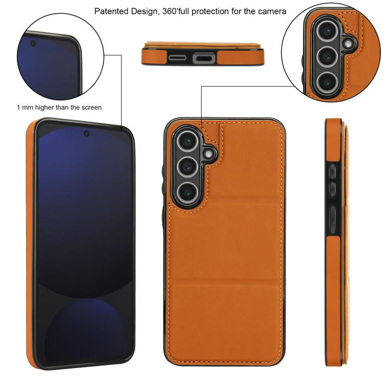 For Samsung Galaxy S24 FE 5G Tri-fold Holder Leather Phone Case with Card Slot