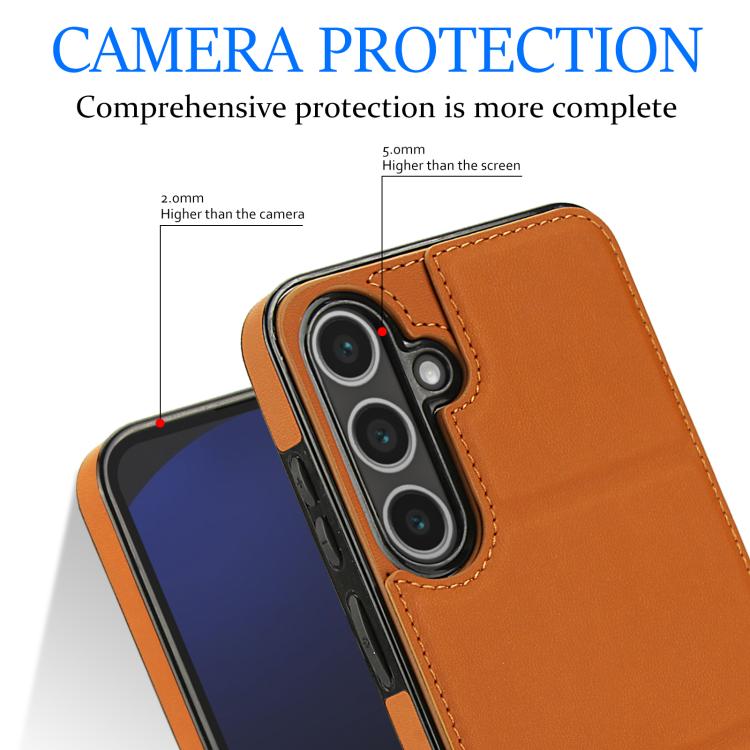 For Samsung Galaxy S24 FE 5G Tri-fold Holder Leather Phone Case with Card Slot