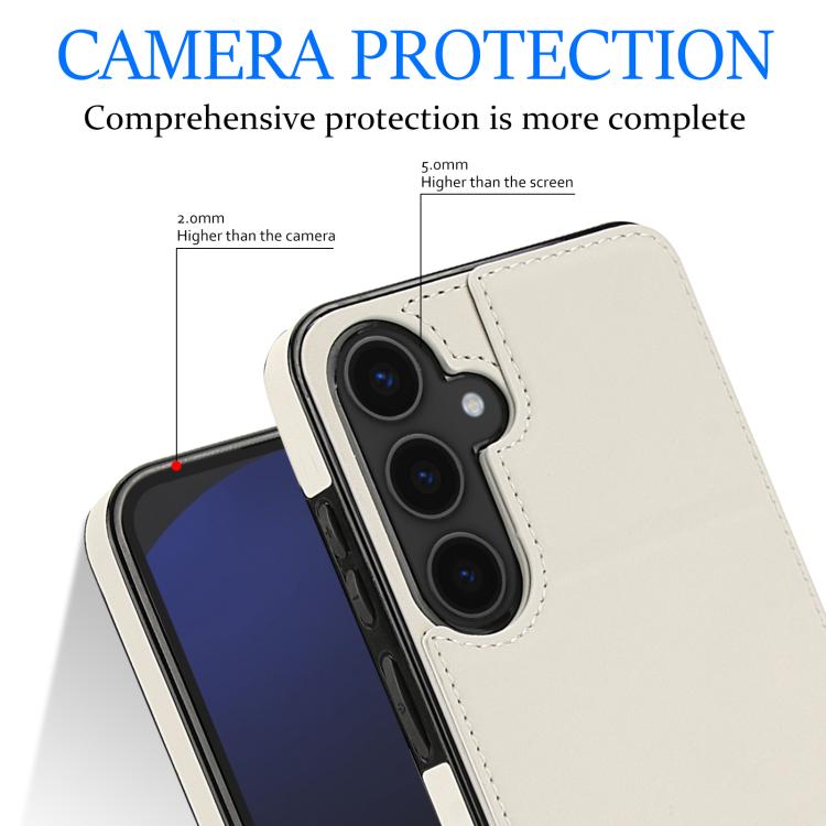 For Samsung Galaxy S25+ 5G Tri-fold Holder Leather Phone Case with Card Slot