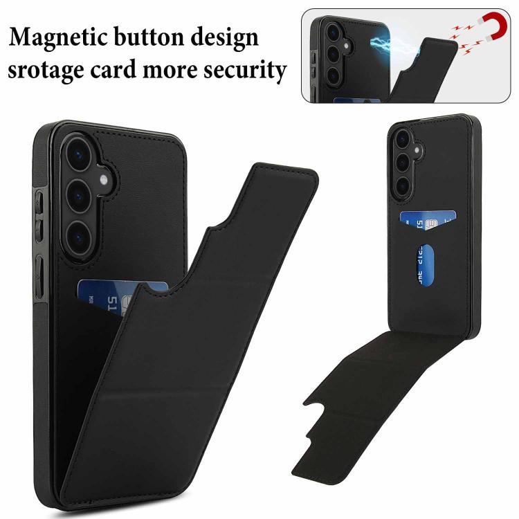 For Samsung Galaxy S25+ 5G Tri-fold Holder Leather Phone Case with Card Slot