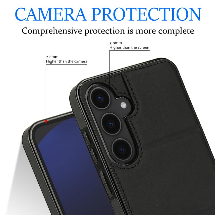 For Samsung Galaxy S25+ 5G Tri-fold Holder Leather Phone Case with Card Slot