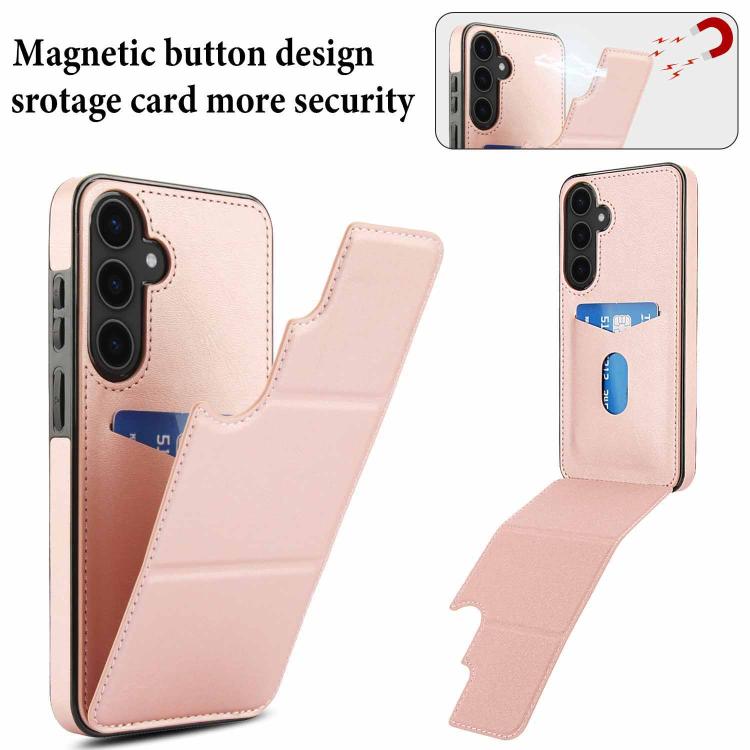 For Samsung Galaxy S25+ 5G Tri-fold Holder Leather Phone Case with Card Slot