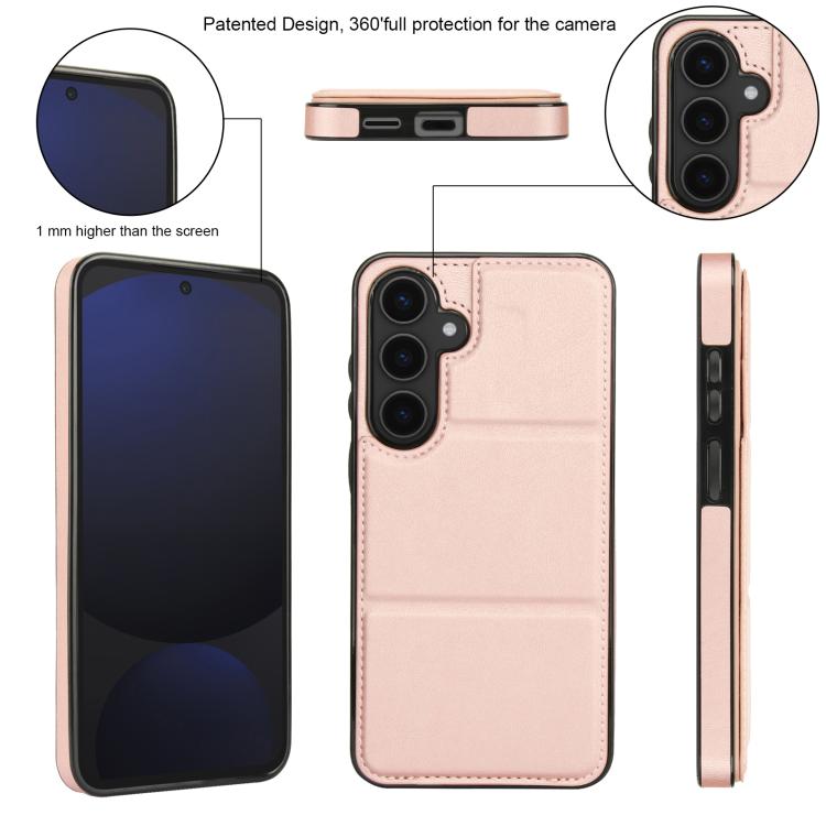 For Samsung Galaxy S25+ 5G Tri-fold Holder Leather Phone Case with Card Slot