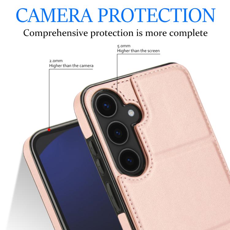 For Samsung Galaxy S25+ 5G Tri-fold Holder Leather Phone Case with Card Slot