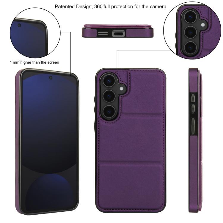For Samsung Galaxy S25+ 5G Tri-fold Holder Leather Phone Case with Card Slot