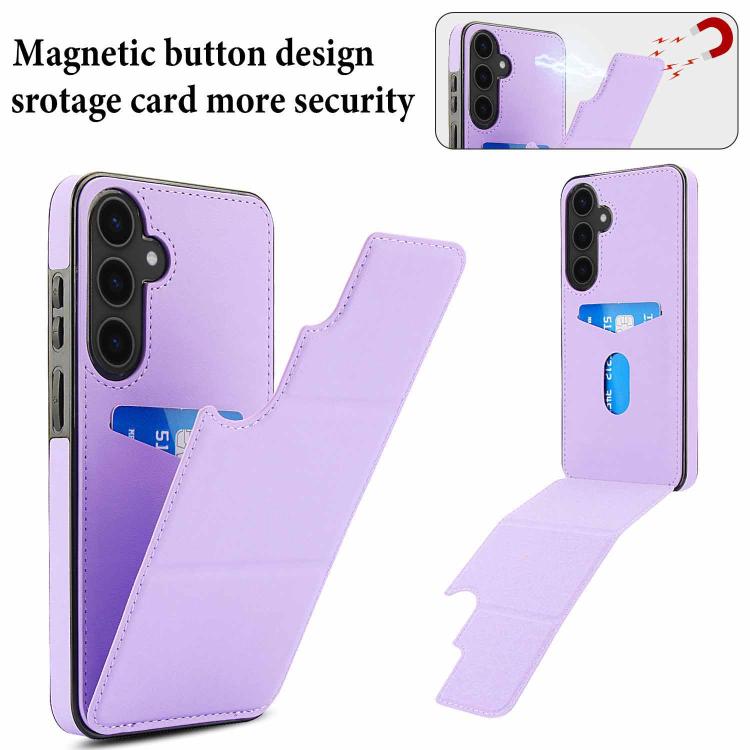 For Samsung Galaxy S25+ 5G Tri-fold Holder Leather Phone Case with Card Slot