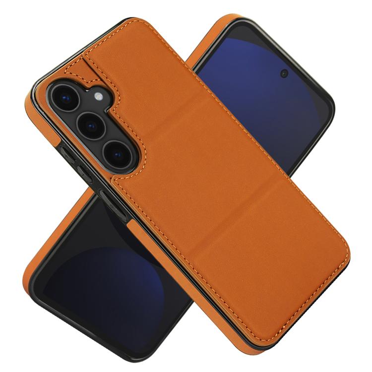 For Samsung Galaxy S25+ 5G Tri-fold Holder Leather Phone Case with Card Slot