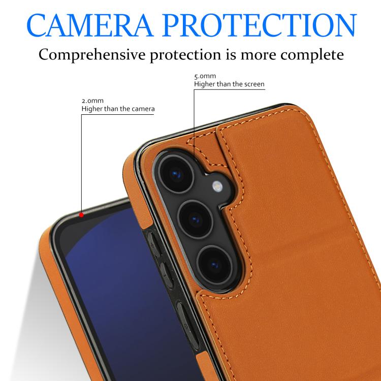 For Samsung Galaxy S25+ 5G Tri-fold Holder Leather Phone Case with Card Slot