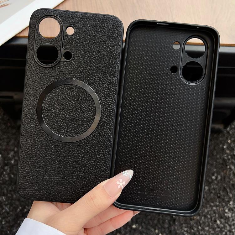 For Redmi Turbo 5 Max / Poco X8 Pro Max 5G CD Magsafe Magnetic Litchi Texture Phone Case