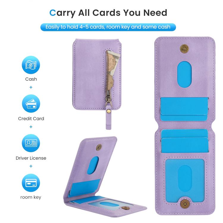 For iPhone XR Zipper Wallet Split MagSafe Leather Back Phone Case