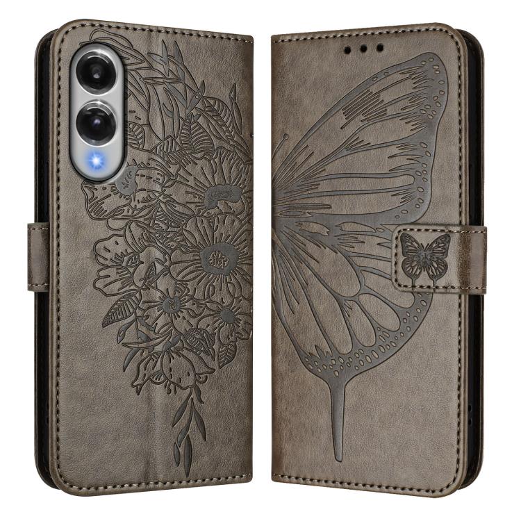 For Samsung Galaxy S25 Edge 5G Embossed Butterfly Leather Phone Case