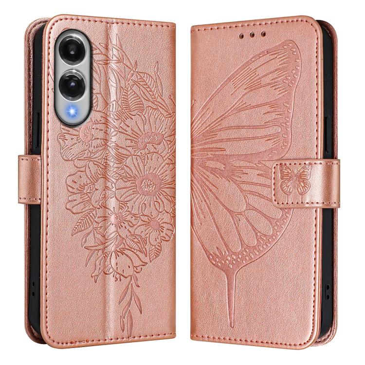 For Samsung Galaxy S25 Edge 5G Embossed Butterfly Leather Phone Case