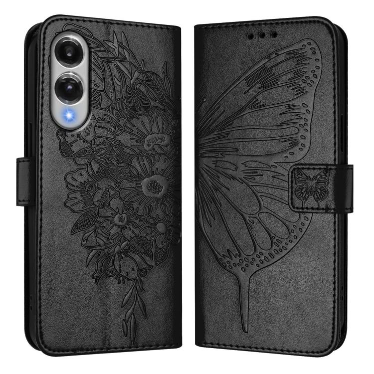 For Samsung Galaxy S25 Edge 5G Embossed Butterfly Leather Phone Case