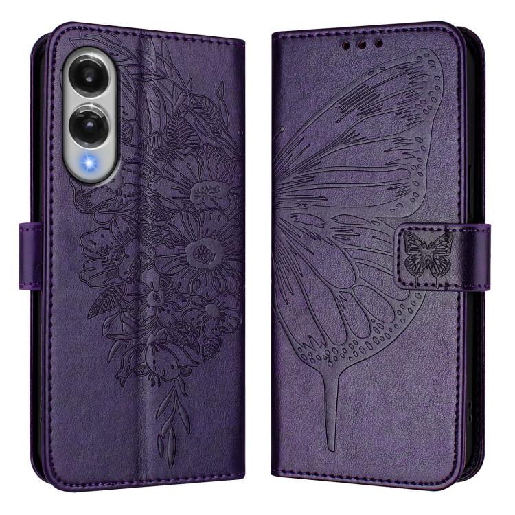 For Samsung Galaxy S25 Edge 5G Embossed Butterfly Leather Phone Case
