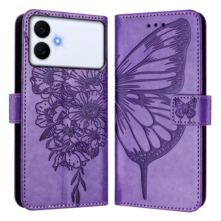 For Samsung Galaxy S26 Edge 5G Embossed Butterfly Leather Phone Case