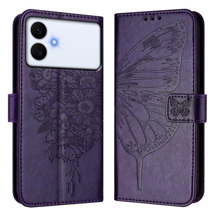 For Samsung Galaxy S26 Edge 5G Embossed Butterfly Leather Phone Case
