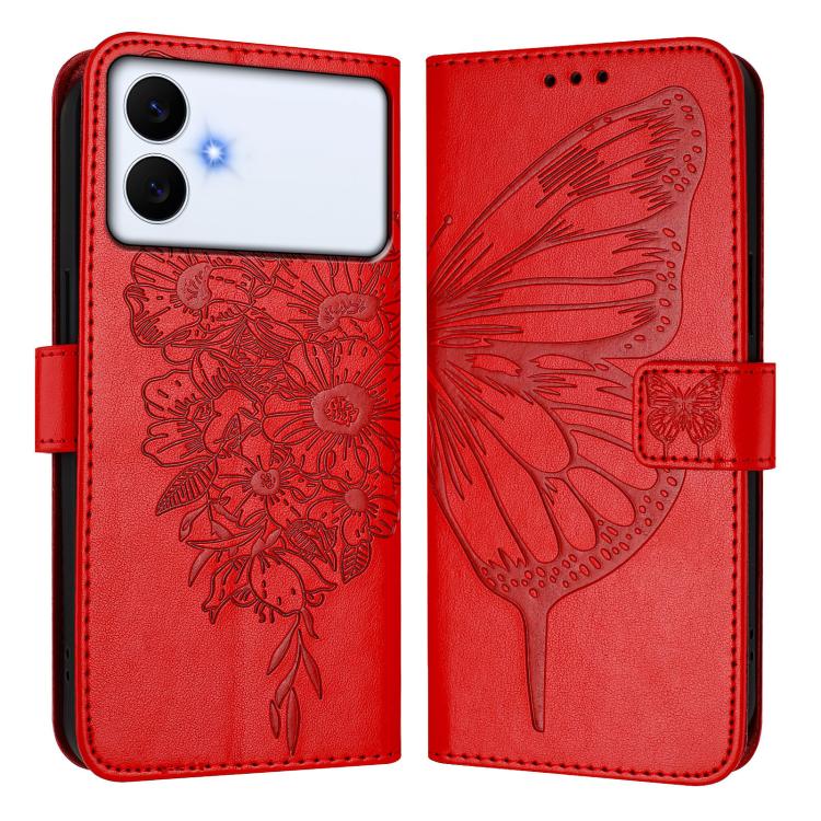 For Samsung Galaxy S26 Edge 5G Embossed Butterfly Leather Phone Case