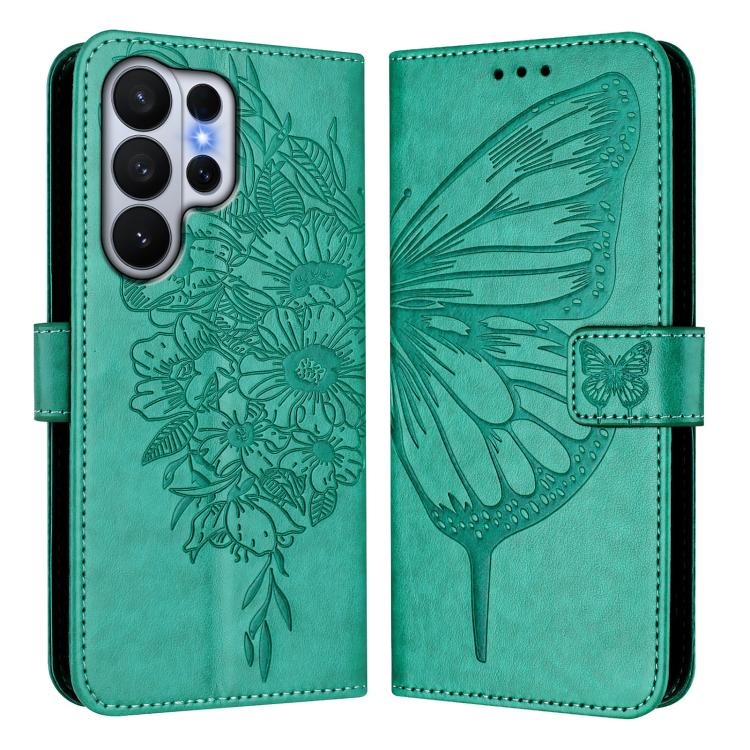 For Samsung Galaxy S26 Ultra 5G Embossed Butterfly Leather Phone Case