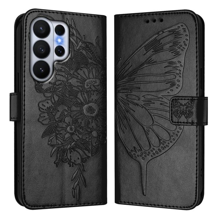 For Samsung Galaxy S26 Ultra 5G Embossed Butterfly Leather Phone Case