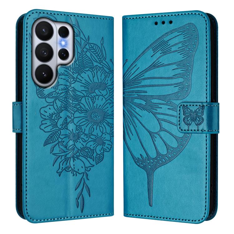 For Samsung Galaxy S26 Ultra 5G Embossed Butterfly Leather Phone Case