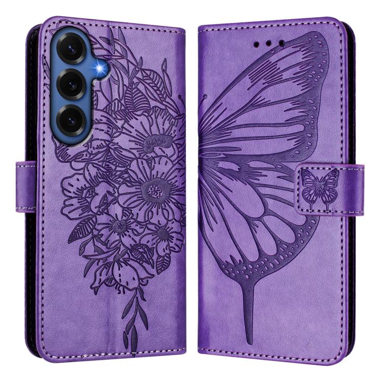 For Samsung Galaxy S26+ 5G Embossed Butterfly Leather Phone Case