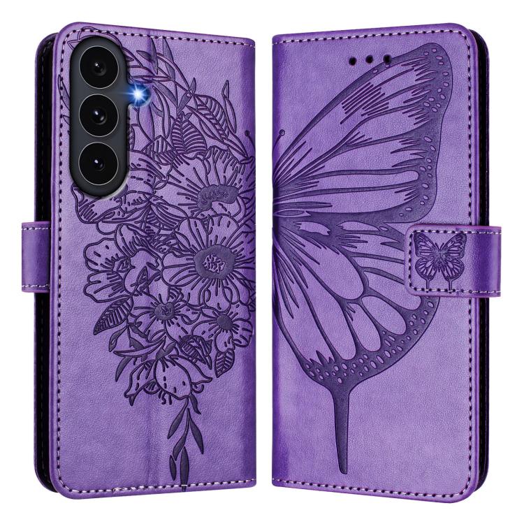 For Galaxy S26 FE 5G Embossed Butterfly Leather Phone Case