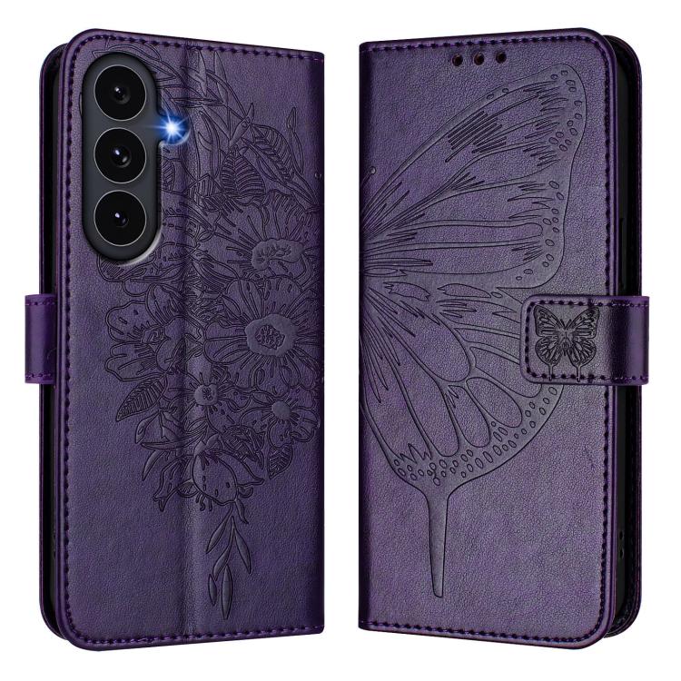For Galaxy S26 FE 5G Embossed Butterfly Leather Phone Case