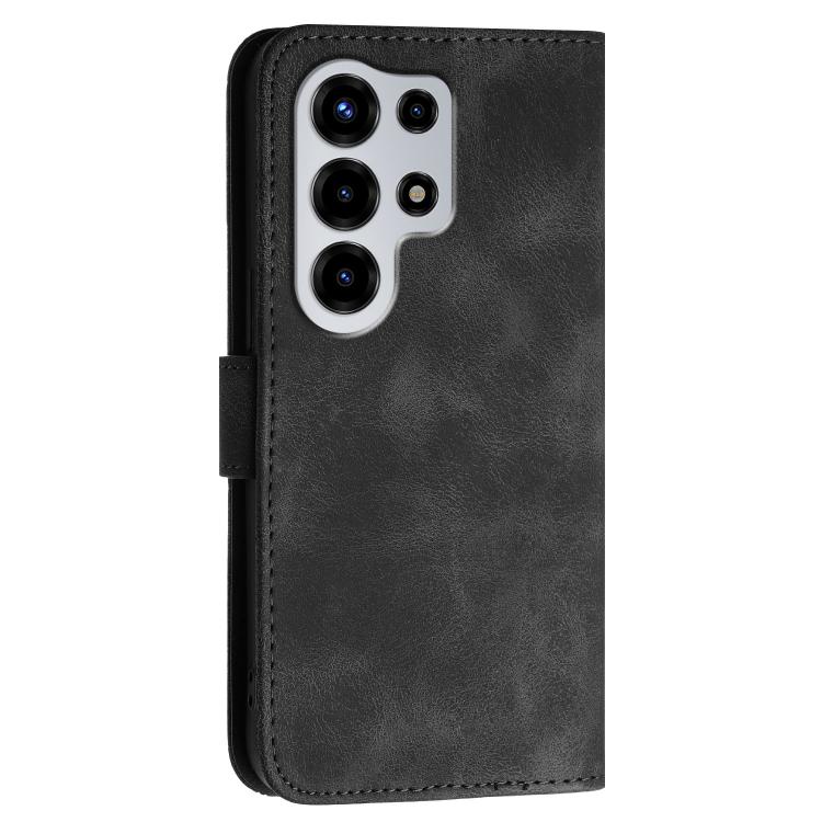 For Itel Super 26 Ultra Grid Butterfly Embossed Pattern Leather Phone Case with Lanyard