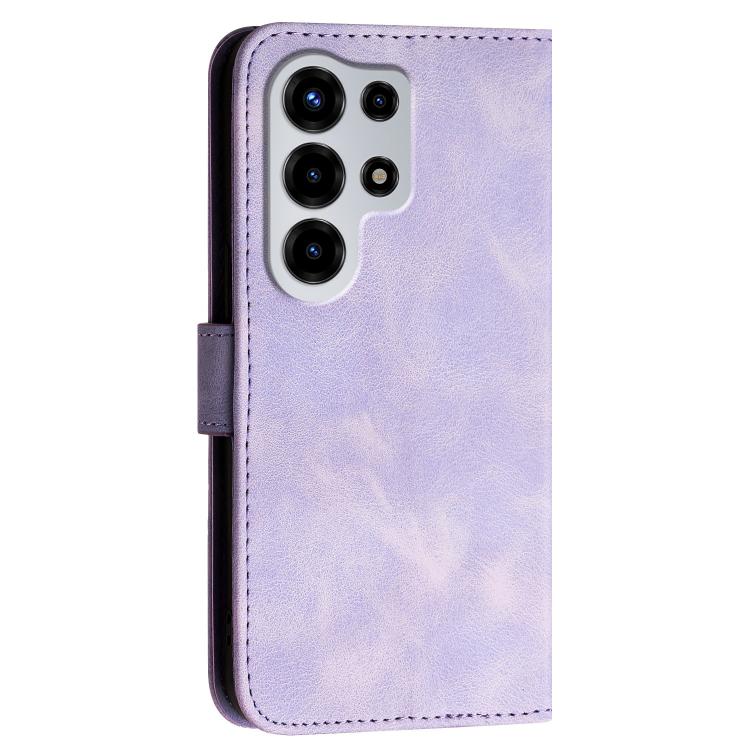 For Itel Super 26 Ultra Grid Butterfly Embossed Pattern Leather Phone Case with Lanyard