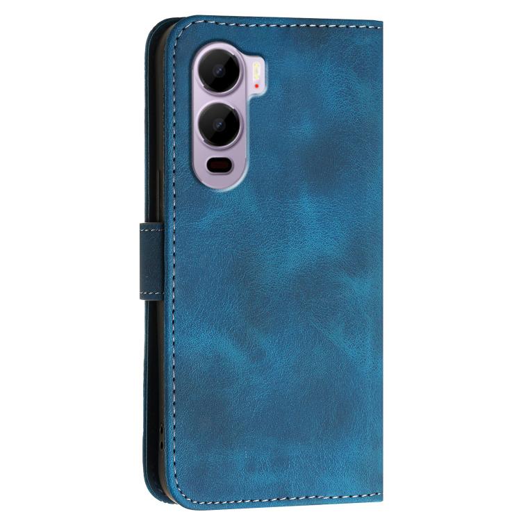 For Itel City 200 4G Grid Butterfly Embossed Pattern Leather Phone Case with Lanyard