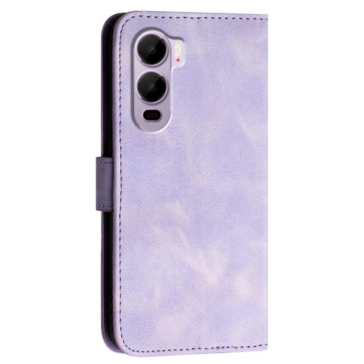 For Itel City 200 4G Grid Butterfly Embossed Pattern Leather Phone Case with Lanyard