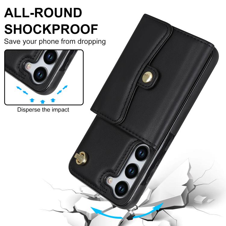 For Samsung Galaxy S24 5G RFID Card Slot Phone Case with Long Lanyard