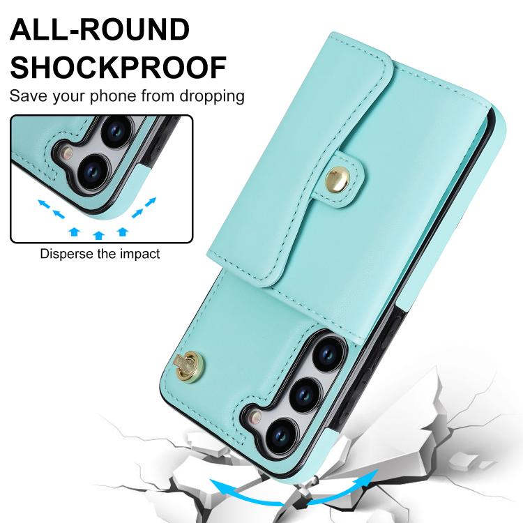 For Samsung Galaxy S24 5G RFID Card Slot Phone Case with Long Lanyard