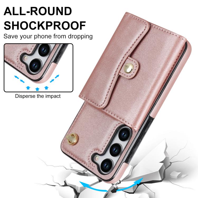 For Samsung Galaxy S24 5G RFID Card Slot Phone Case with Long Lanyard