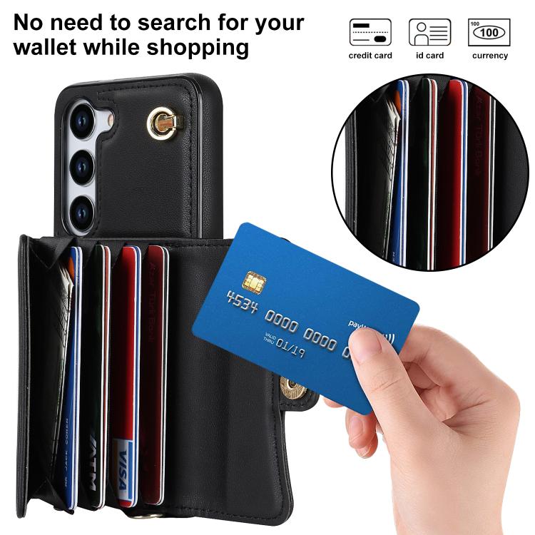 For Samsung Galaxy S25+ 5G RFID Card Slot Phone Case with Long Lanyard