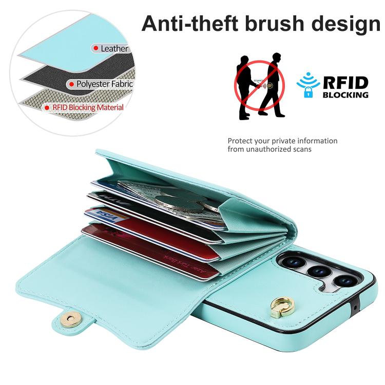 For Samsung Galaxy S25+ 5G RFID Card Slot Phone Case with Long Lanyard
