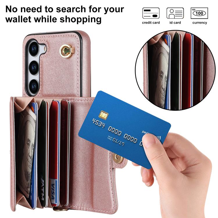 For Samsung Galaxy S25+ 5G RFID Card Slot Phone Case with Long Lanyard