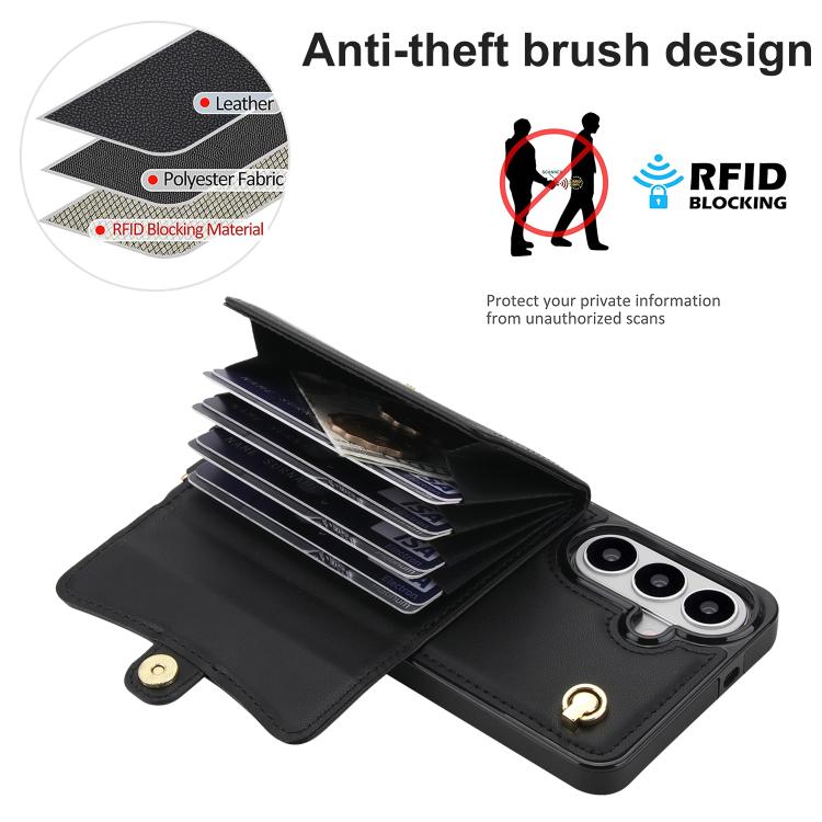 For Samsung Galaxy S26+ 5G RFID Card Slot Phone Case with Long Lanyard