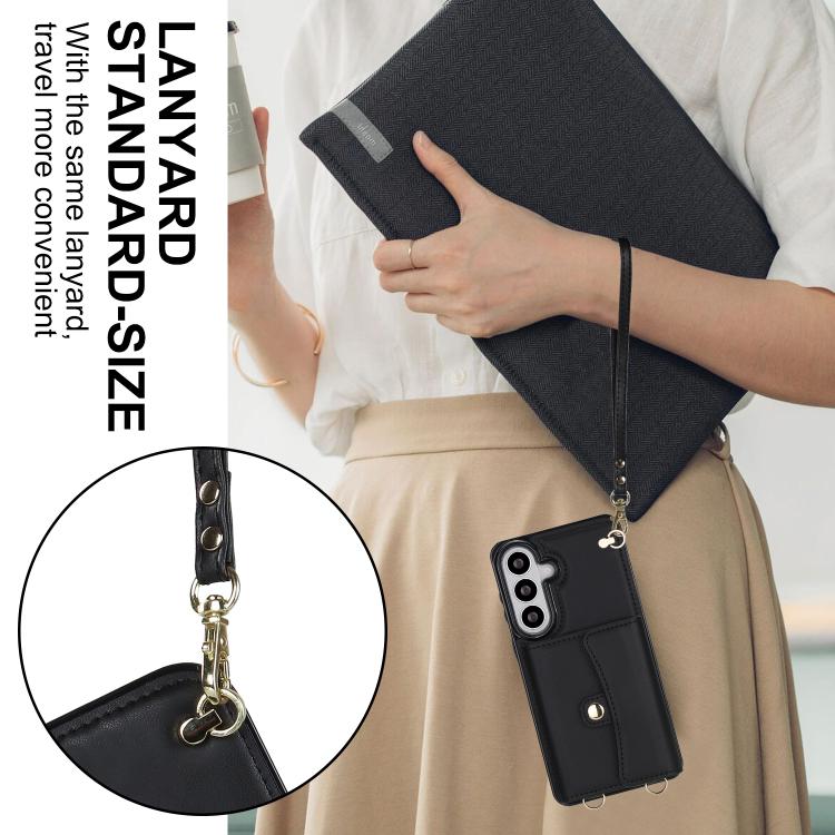 For Samsung Galaxy S26+ 5G RFID Card Slot Phone Case with Long Lanyard