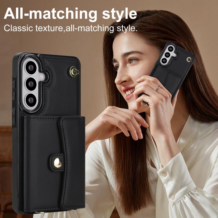 For Samsung Galaxy S26+ 5G RFID Card Slot Phone Case with Long Lanyard