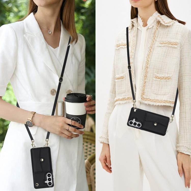 For Samsung Galaxy S26+ 5G RFID Card Slot Phone Case with Long Lanyard