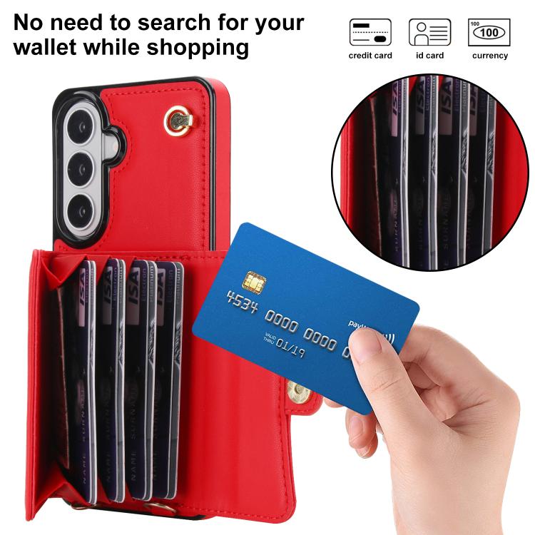 For Samsung Galaxy S26+ 5G RFID Card Slot Phone Case with Long Lanyard