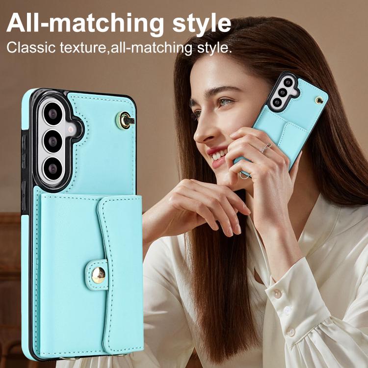 For Samsung Galaxy S26+ 5G RFID Card Slot Phone Case with Long Lanyard