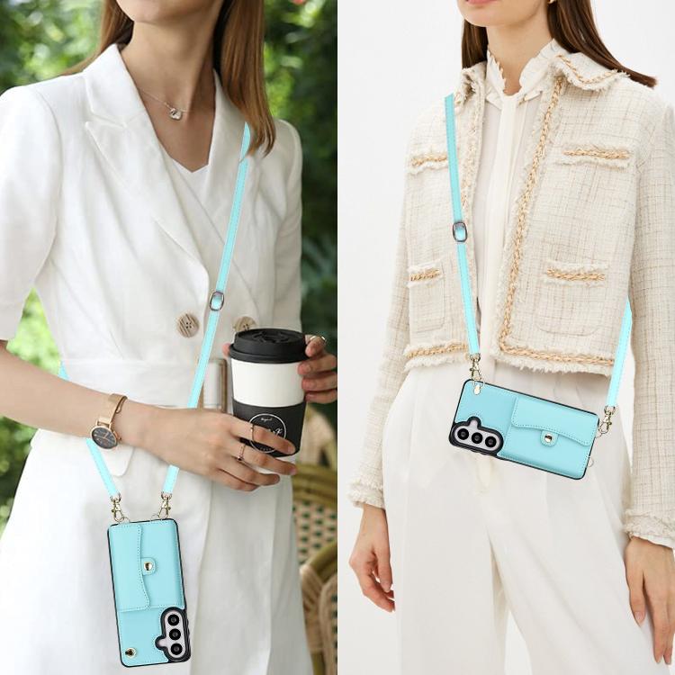 For Samsung Galaxy S26+ 5G RFID Card Slot Phone Case with Long Lanyard